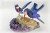 Blue Sunbird Pair on Amethyst Base. Gemstone Sculpture
