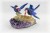 Blue Sunbird Pair on Amethyst Base. Gemstone Sculpture