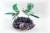 Sunbird Pair on Amethyst Base. Green crystal. Gemstone Sculpture