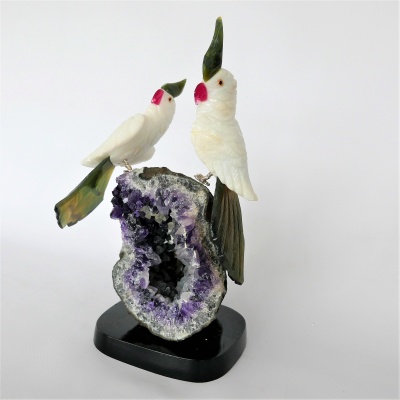 Love Birds Gemstone sculpture