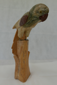 Parrot green and brown Gemstone sculpture