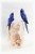 Blue Lovebirds on White Quartz Crystal Base. Gemstone Sculpture