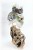 Pair Green White Crystal Owls on Crystal Rock Base. Gemstone Sculpture