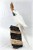 White and Clear Crystal Parrot on Black Tourmaline Base Gemstone Sculpture