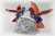 Sunbird Pair on Angelite Base. Red Agate Gemstone Sculpture