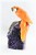 Orange Crystal Parrot on Amethyst Base. Gemstone Sculpture.
