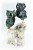 Pair Green Crystal Owls on Quartz Crystal Base. Gemstone Sculpture