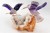 Sunbird Pair on White Quartz Crystal Base. Amethyst Agate Gemstone Sculpture