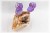 Pair Purple Crystal Owls White Quartz Crystal Base. Gemstone Sculpture