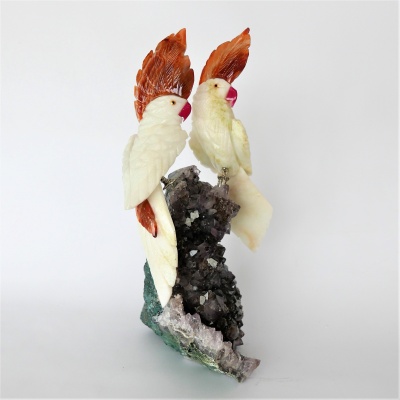 Love Birds Gemstone sculpture